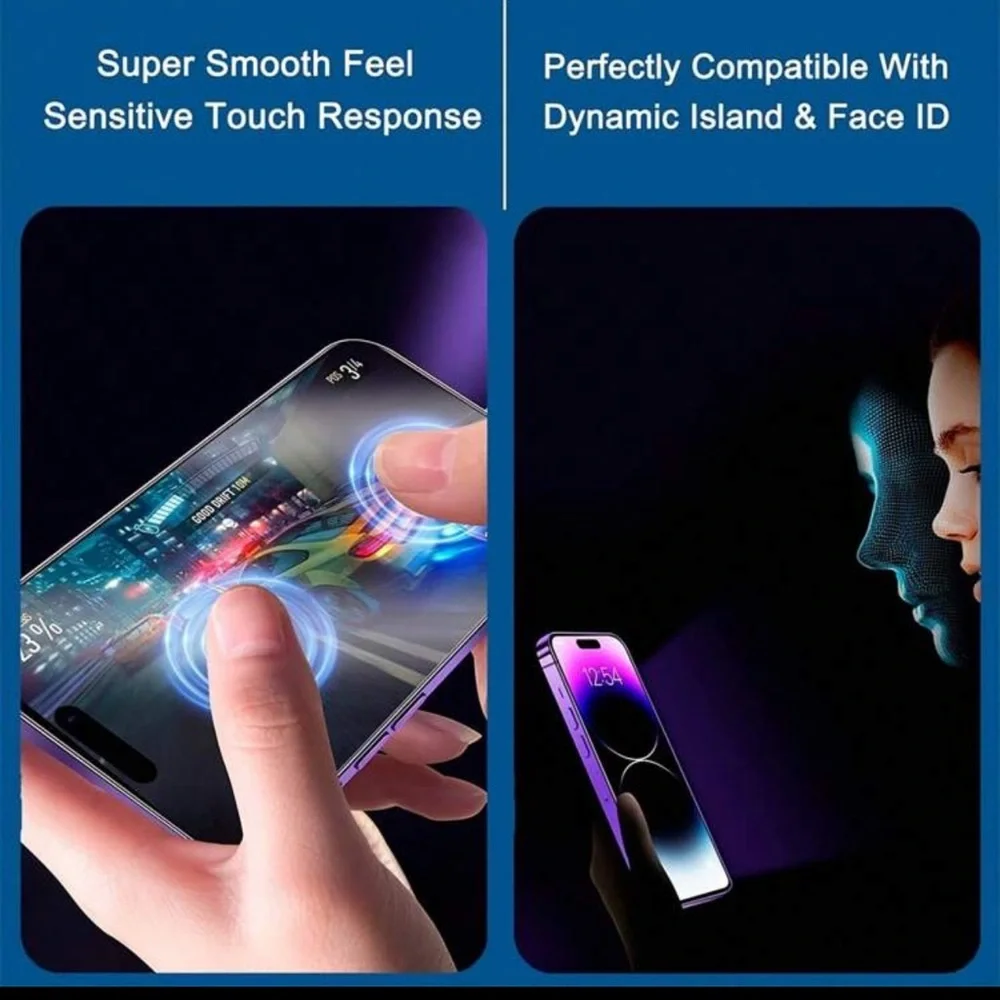 9H Hardness Glass Screen Protector for Cell Phones - Black